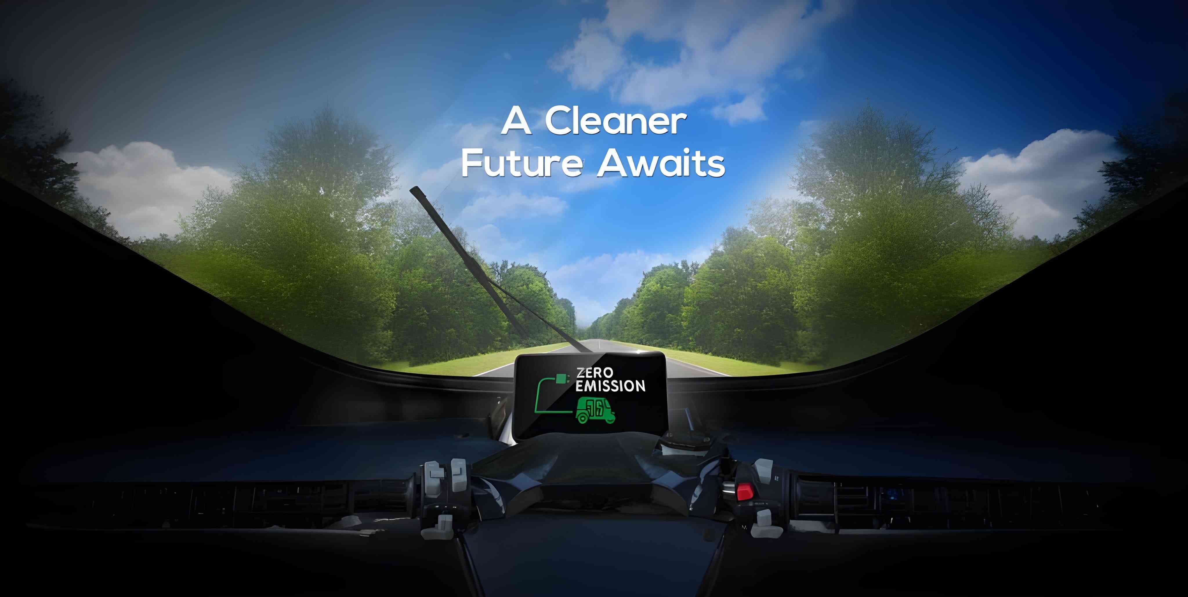 Clean city street with ZVolta's electric rickshaws